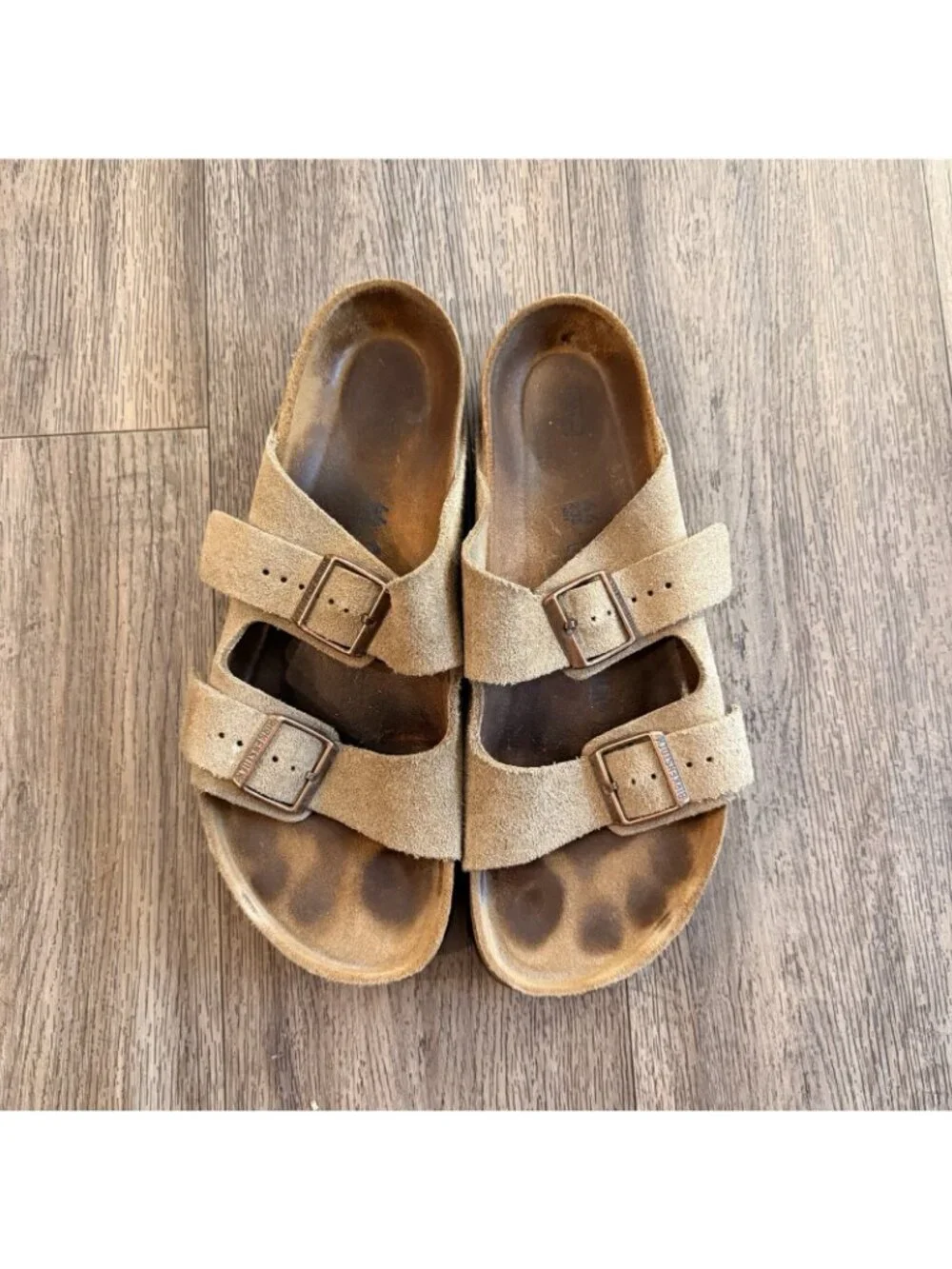 BIRKENSTOCK Arizona Suede Soft Footbed Sandals Taupe New 44 M 11